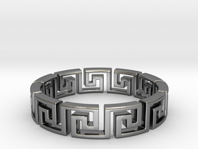 Meandros Ring · 11 Facets in Fine Detail Polished Silver: 5.25 / 49.625