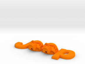 #CuzitsCustom XL Wicked Skulls Emblem by 254MM in Orange Smooth Versatile Plastic