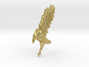 Crow_Pendant in Natural Brass: 28mm