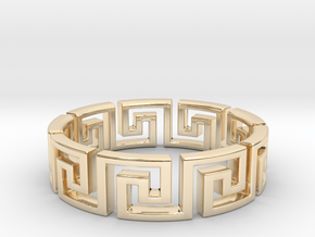 Meandros Ring · 9 Facets in 14k Gold Plated Brass: 7 / 54