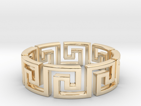 Meandros Ring · 8 Facets in 14k Gold Plated Brass: 7 / 54