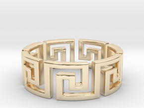 Meandros Ring · 7 Facets in 14k Gold Plated Brass: 7 / 54