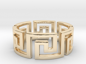 Meandros Ring · 6 Facets in 14k Gold Plated Brass: 7 / 54