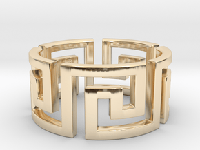 Meandros Ring · 5 Facets in 14k Gold Plated Brass: 7 / 54
