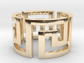 Meandros Ring · 4 Facets in 14k Gold Plated Brass: 7 / 54