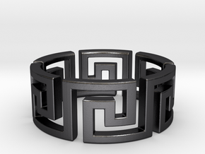 Meandros Ring · 6 Facets in Polished and Bronzed Black Steel: 5.25 / 49.625