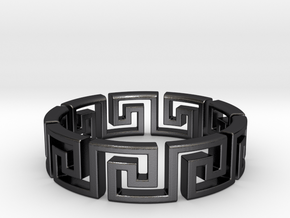 Meandros Ring · 9 Facets in Polished and Bronzed Black Steel: 5.25 / 49.625