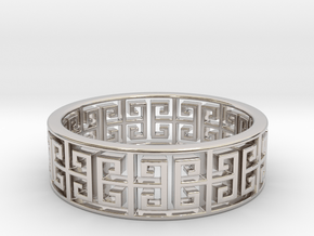 Diplos Ring · 10 Facets in Rhodium Plated Brass: 5.25 / 49.625
