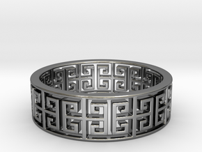 Diplos Ring · 10 Facets in Fine Detail Polished Silver: 5.25 / 49.625