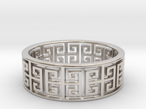 Diplos Ring · 9 Facets in Rhodium Plated Brass: 5.25 / 49.625