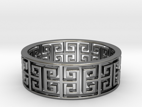 Diplos Ring · 9 Facets in Fine Detail Polished Silver: 5.25 / 49.625