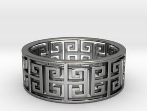 Diplos Ring · 8 Facets in Fine Detail Polished Silver: 5.25 / 49.625