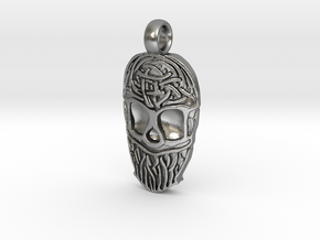 Viking Helmet Pendant in Natural Silver