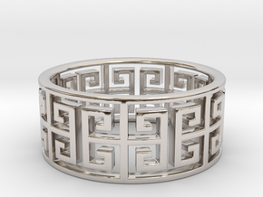 Diplos Ring · 7 Facets in Rhodium Plated Brass: 5.25 / 49.625