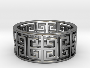 Diplos Ring · 7 Facets in Fine Detail Polished Silver: 5.25 / 49.625
