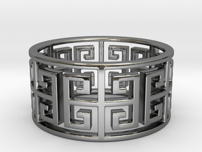 Diplos Ring · 6 Facets in Fine Detail Polished Silver: 5.25 / 49.625