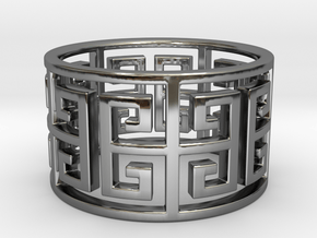 Diplos Ring · 5 Facets in Fine Detail Polished Silver: 5.25 / 49.625