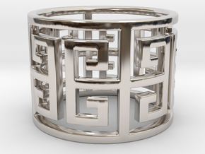 Diplos Ring · 4 Facets in Rhodium Plated Brass: 5.25 / 49.625
