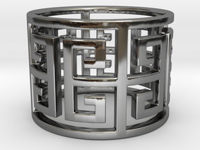 Diplos Ring · 4 Facets in Fine Detail Polished Silver: 5.25 / 49.625
