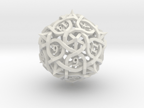 Thorn d20 in White Natural Versatile Plastic