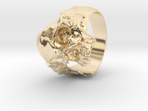 Skull Ring us10 in 14k Gold Plated Brass