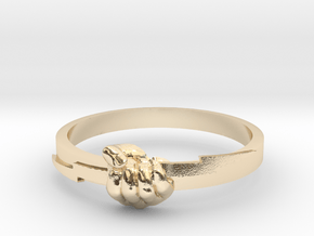 Modern Tunder Hand Ring US11 in 14k Gold Plated Brass