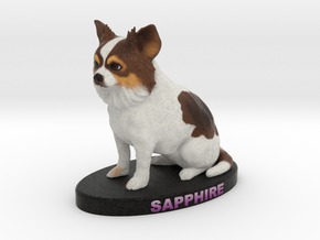 Custom Dog Figurine - Sapphire in Full Color Sandstone