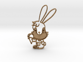  Yum Bunny Pendant in Natural Brass