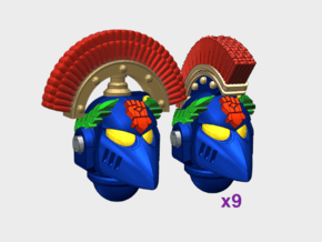 10x Kings Fist - Crested G:6 Laureled Helms (Sqd1) in Tan Fine Detail Plastic