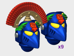 10x Kings Fist - G:6 Crow Laureled Helms (Squad 2) in Tan Fine Detail Plastic
