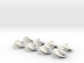 Impeller 2 and 3 Blades - 1 Set in White Natural Versatile Plastic