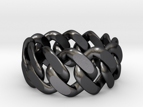 Catena Ring · 12 Links in Polished and Bronzed Black Steel: 5.25 / 49.625