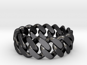 Catena Ring · 16 Links in Polished and Bronzed Black Steel: 5.25 / 49.625