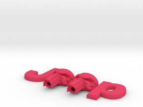 #CuzitsCustom 3D Punisher Skulls (XLG) OEM font in Pink Smooth Versatile Plastic