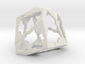 Skew Dodecahedron (D12), Ardechoid cuboid (larger) in White Natural Versatile Plastic