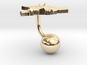 Brazil Terrain Cufflink - Ball in 14k Gold Plated Brass