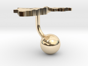 Brunei Darussalam Terrain Cufflink - Ball in 14k Gold Plated Brass