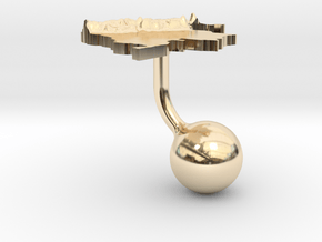 Colombia Terrain Cufflink - Ball in 14k Gold Plated Brass