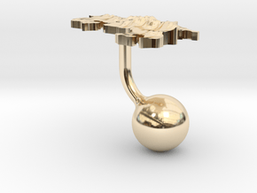 Costa Rica Terrain Cufflink - Ball in 14k Gold Plated Brass