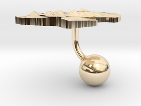Djibouti Terrain Cufflink - Ball in 14k Gold Plated Brass