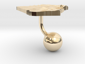 Algeria Terrain Cufflink - Ball in 14k Gold Plated Brass