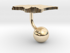 Estonia Terrain Cufflink - Ball in 14k Gold Plated Brass