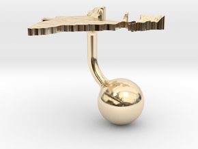 India Terrain Cufflink - Ball in 14k Gold Plated Brass