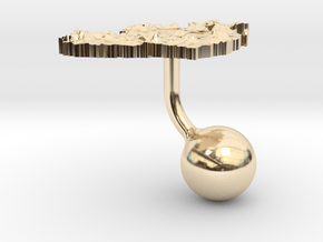 Ireland Terrain Cufflink - Ball in 14k Gold Plated Brass
