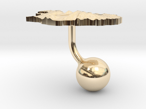 Iceland Terrain Cufflink - Ball in 14k Gold Plated Brass
