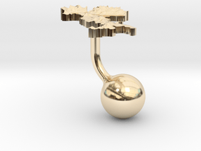 Italy Terrain Cufflink - Ball in 14k Gold Plated Brass