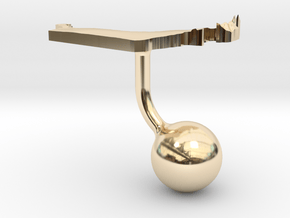 United Arab Emirates Terrain Cufflink - Ball in 14k Gold Plated Brass