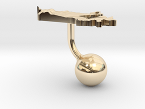 Canada Terrain Cufflink - Ball in 14k Gold Plated Brass