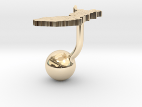 Finland Terrain Cufflink - Ball in 14k Gold Plated Brass