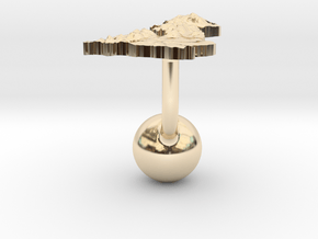 United Kingdom Terrain Cufflink - Ball in 14k Gold Plated Brass